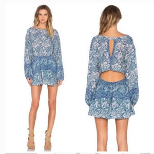 NWT Free People Silver Sun Open Cut Out Back Dress